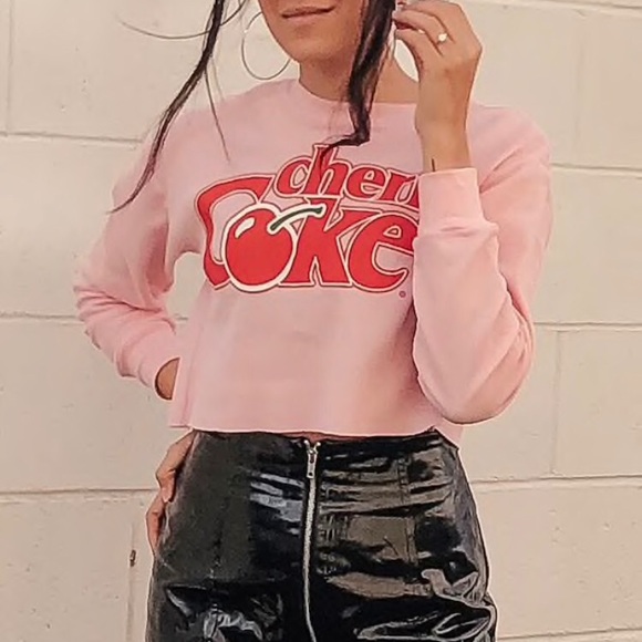 Forever 21 Tops - Pink Cherry Coke Logo Crop Top, S 💞🍒 (NWT)